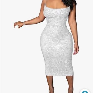 White sequin special occasion dress